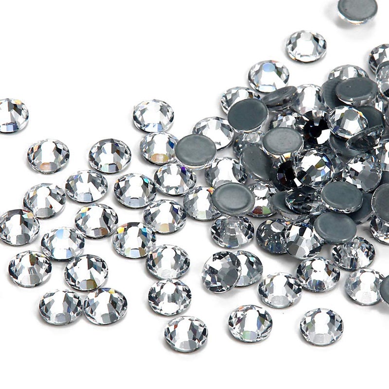 Dowarm Crystal Clear Hotfix Crystals, Hot Fix Rhinestones for Crafts Clothing, Flatback Glass Gems for Dance Costumes SS40 144 Pieces - Image 1